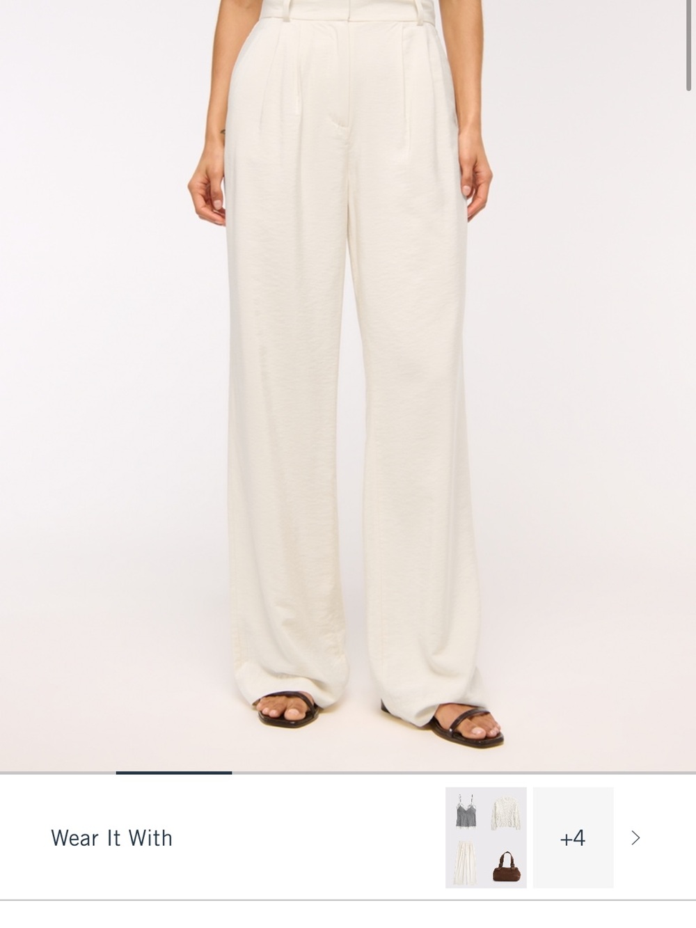 Abercrombie & Fitch Wide-Leg Cream Trousers
